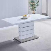 RRP £430 - ''Parini' Dining Table In White High Gloss