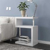 RRP £90 - 'Albania' White 3 Tier Shelving Unit