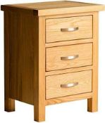 RRP £75 - New 'Jack 2' Oak Tree 3 Drawer Bedside Unit