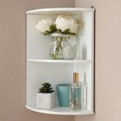 RRP £60 - New 'Ecki' White Corner Shelving Unit