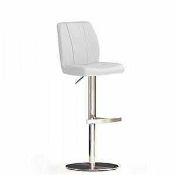 RRP £100 - New 'Naomi' White Barstool In Faux Leather With Chrome Base