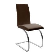 RRP £200 - New 2 Black 'Maui' Dining Chairs With Silver Finish Legs