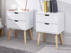 RRP £100 - 'Nyborg' Pair Of 2 Drawer Bedside Cabinets