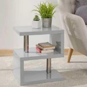 RRP £170 - New 'Polar' Led Coffee Table In Grey High Gloss