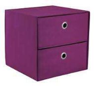 RRP £60 - 'Mega 31' Woven 3 Door Storage Box (Purple)