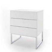 RRP £150 - 'Strada' White High Gloss 3 Drawer Bedside Cabinet