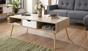 RRP £85 - 'Stockholm' Coffee Table In White And Oak