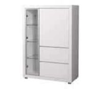 RRP £450 - New Fino Glass 2 Door Cabinet (White)