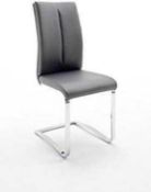 RRP £400 - New 'Tavis' 4 Grey Dining Chairs In Faux Leather