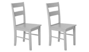 RRP £400 - 4 'Chicago' Dining Chairs In Grey Faux Leather And Chrome