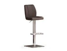 RRP £100 - New 'Cool' Brown Barstool In Faux Leather With Chrome Base