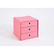 RRP £60 - 'Mega 31' Woven 3 Door Storage Box (Pink)