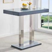 RRP £290 - 'Caprice' Grey High Gloss Bar Table