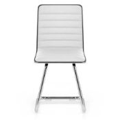 RRP £400 - 'Vesta' 4 Dining Chairs In White Faux Leather