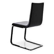 RRP £400 - New 'Pavo' 4 Black Dining Chairs In Faux Leather