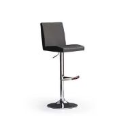 RRP £100 - New 'Lopes' Black Barstool In Faux Leather With Chrome Base