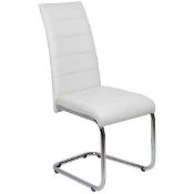 RRP £100 - 'Daryl' Dining Chair In White Faux Leather