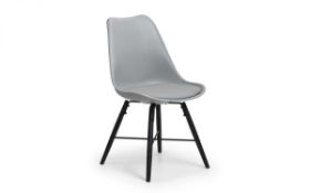 RRP £200 - 2 'Kari' Dining Chairs In Grey And Black