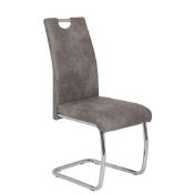RRP £100 - New 'Casta' Grey Barstool In Faux Leather With Chrome Base