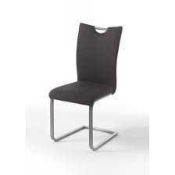 RRP £400 - New 'Pavo' 4 Brown Dining Chairs In Faux Leather