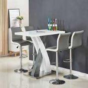 RRP £370 - 'Axara' Bar Table In White And Grey