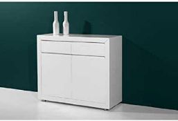 RRP £450 - New Fino Glass 2 Door Cabinet (White)