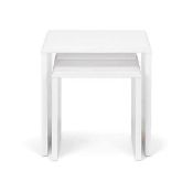 RRP £90 - New 'Manhattan' Nest Of 2 White High Gloss Tables