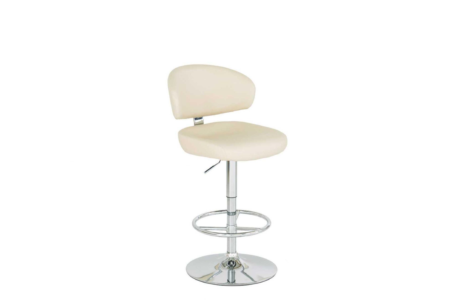 RRP £100 - New 'Bingo' Cream Barstool In Faux Leather With Chrome Base
