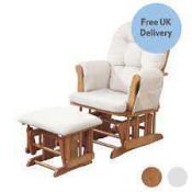 RRP £200 Unboxed Kub Haywood Rocking Chair With Footstool