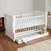 RRP £185 Boxed White Children Cot (In Need Of Attention Damage Unknown)