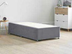RRP £1100 King-Size Divan Bed In Grey Fabric With Luxurious King-Size Mattress