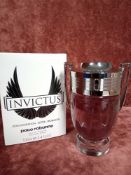 RRP £70 Boxed 100Ml Bottle Of Paco Rabanne Invictus Edt Spray