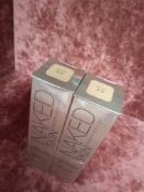 RRP £65 Lot Of 2 Brand New Boxed Testers Of Urban Decay Naked Skin Weightless Ultra Definition Liqui