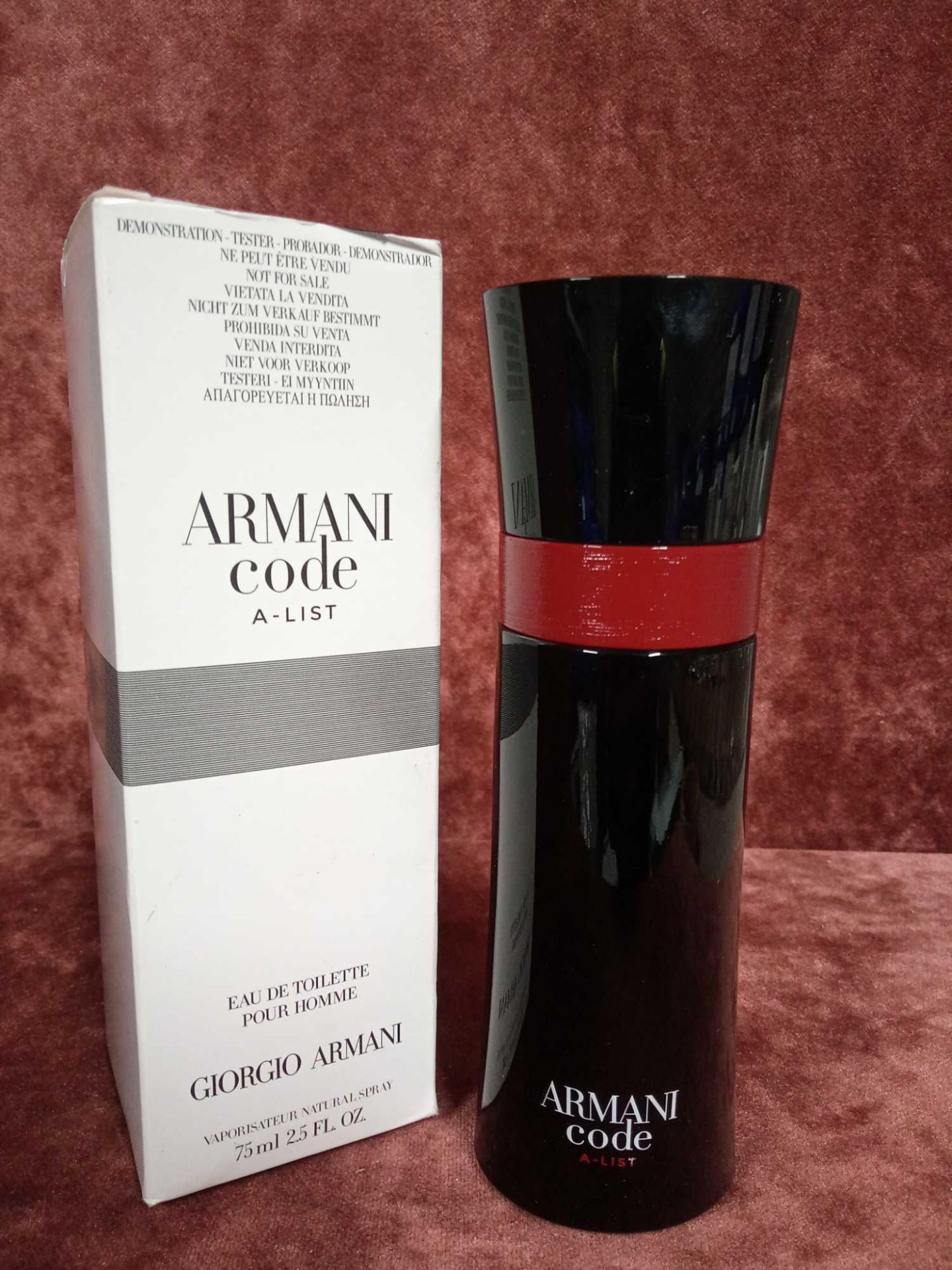 RRP £75 Boxed 75Ml Tester Bottle Of Armani Code A-List Eau De Toilette 75Ml Spray