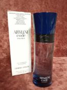 RRP £65 Boxed 75Ml Tester Bottle Of Giorgio Armani Code Colonia Eau De Toilette Spray