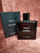 RRP £110 Boxed 100Ml Bottle Of Chanel Paris Bleu De Chanel Eau De Parfum Spray