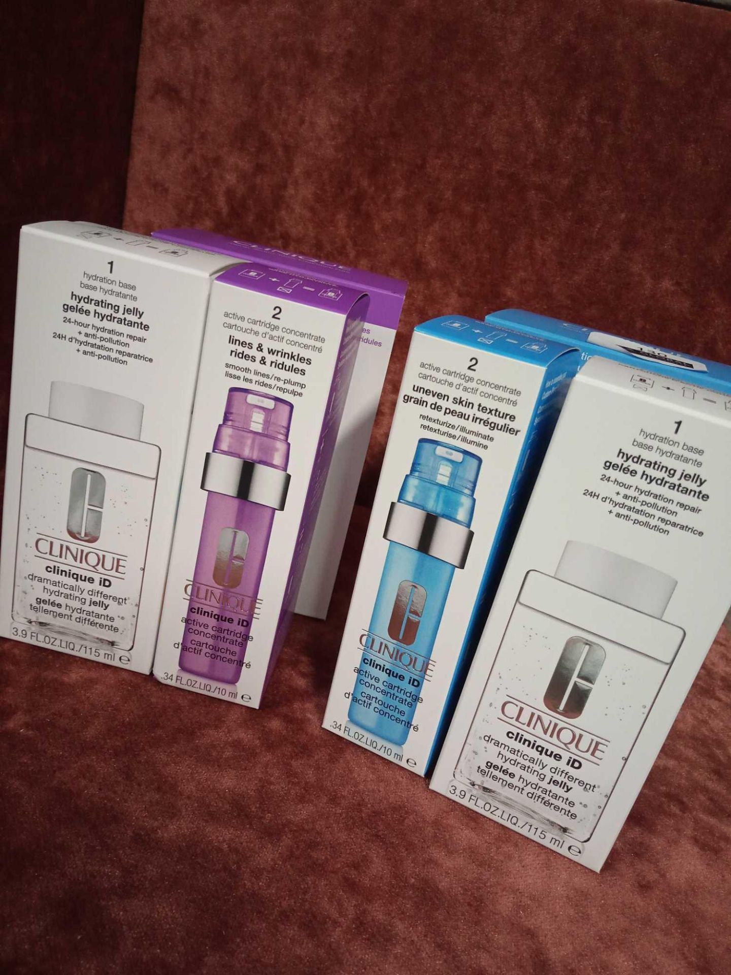 RRP £75 Lot To Contain 2 Brand New Boxed Clinique Id Custom Blend Hydration Systems (4 Boxes Total)