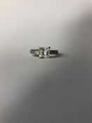 RRP £22,500 Platinum Princess Cut Diamond Single Stone Ring , Shank Set With Approx 1Ct Of Small