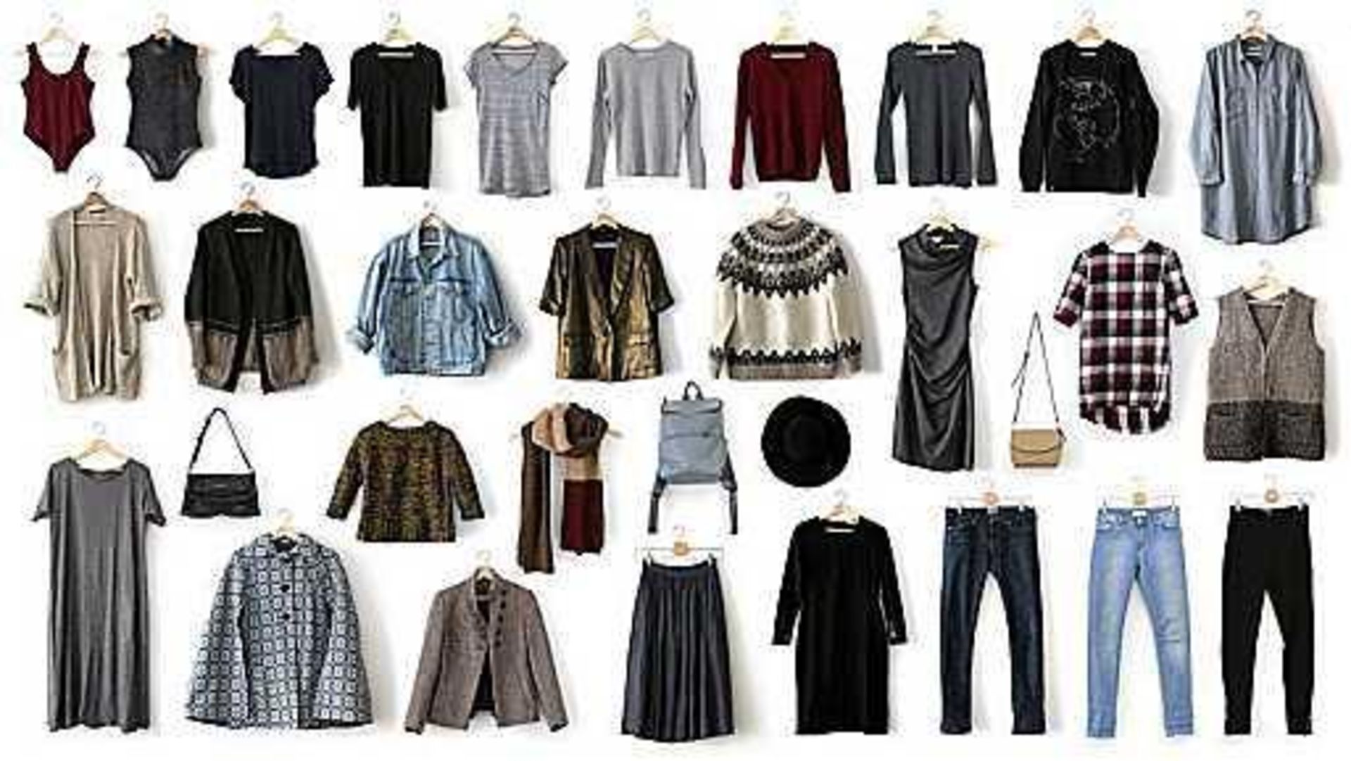 RRP £1500 Box To Contain 50 Brand New Assorted Designer Ladies Fashion Items To Include Tops Pants S