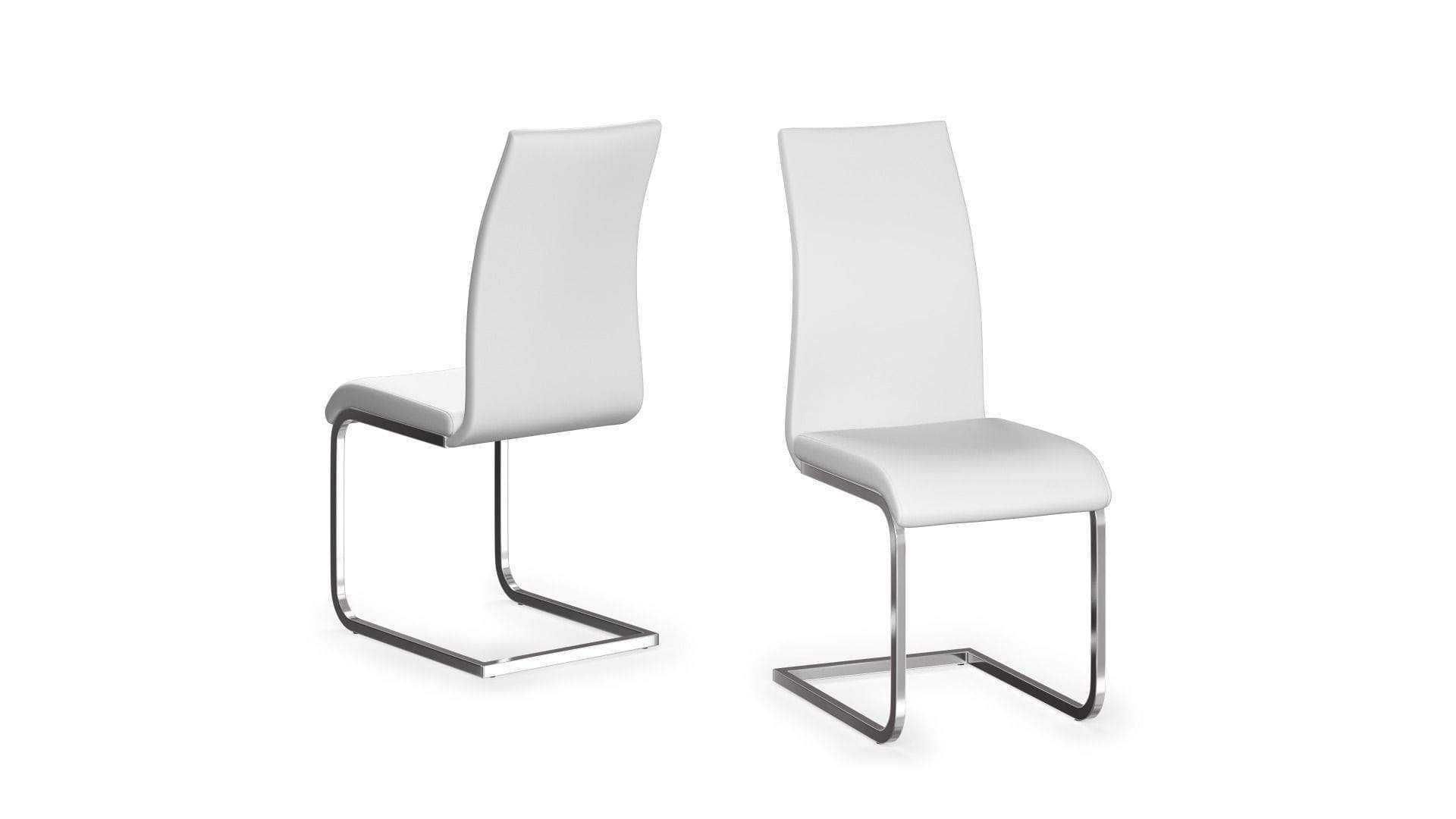 RRP £200 - Boxed New 2 'Paulo' White Dining Chairs