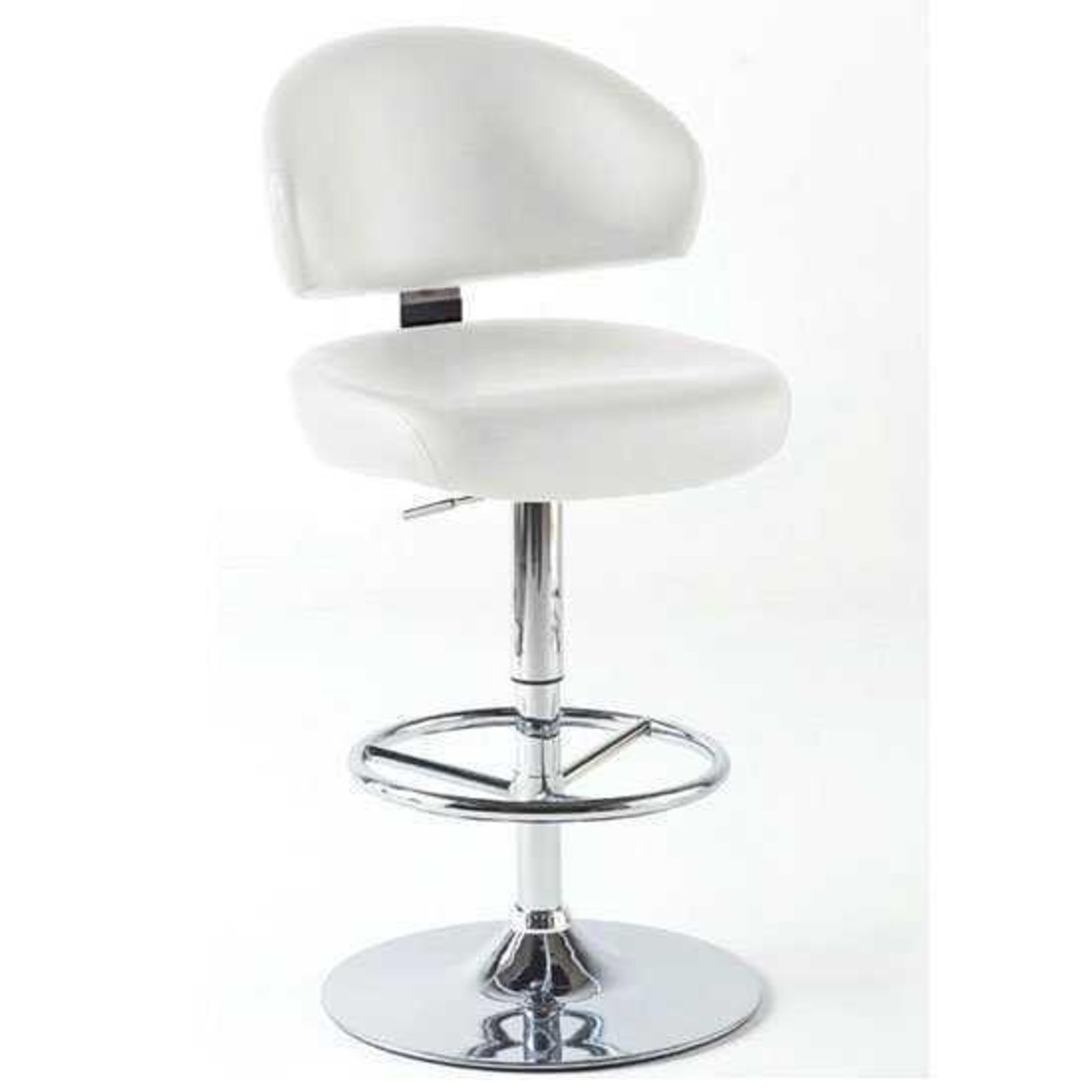 RRP £100 Boxed New 'Bingo' Cream Barstool In Faux Leather With Chrome Base