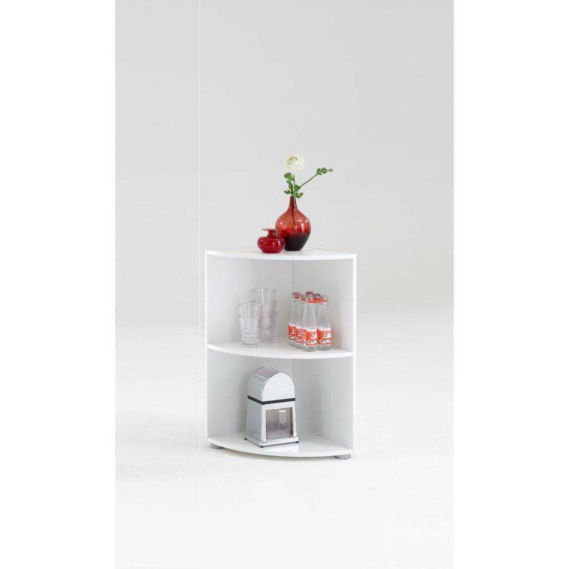 RRP £60 - Boxed New 'Ecki' White Corner Shelving Unit