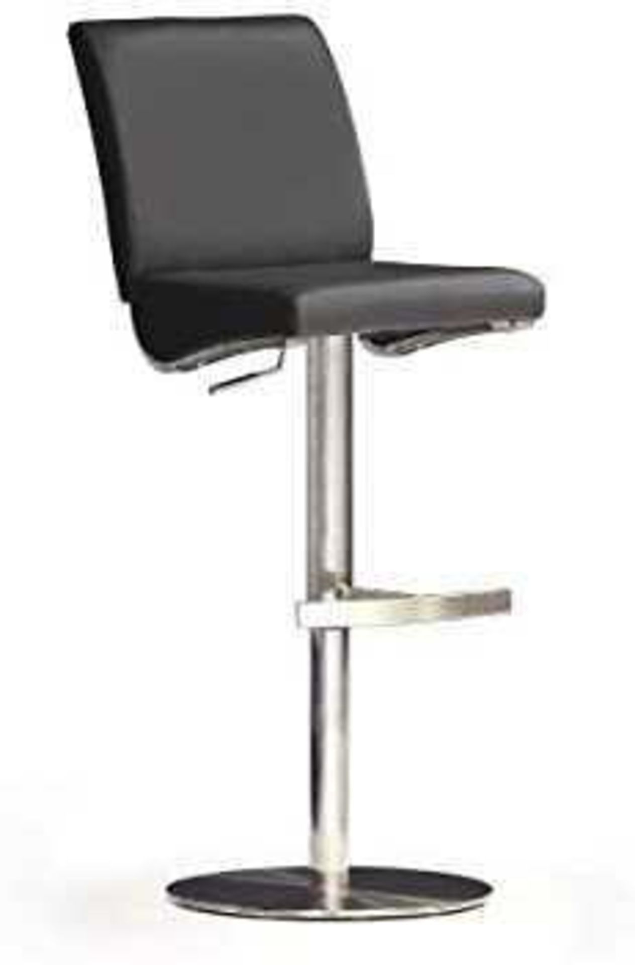 RRP £100 Boxed New Diaz' Barstool In Black Faux Leather With Chrome Base