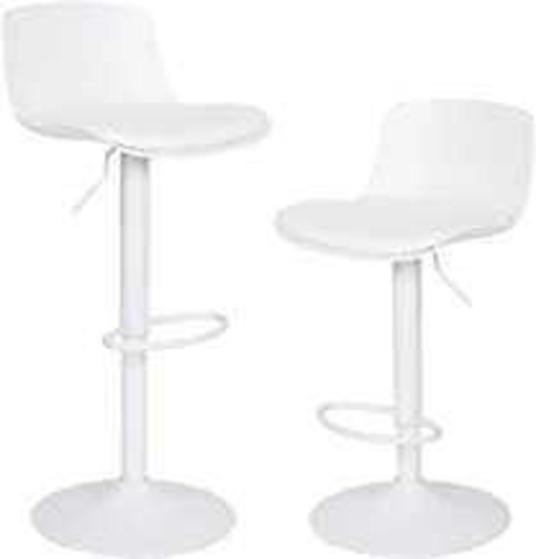 RRP £200 Boxed New 2 'Cool' Barstools In White Faux Leather With Chrome Base