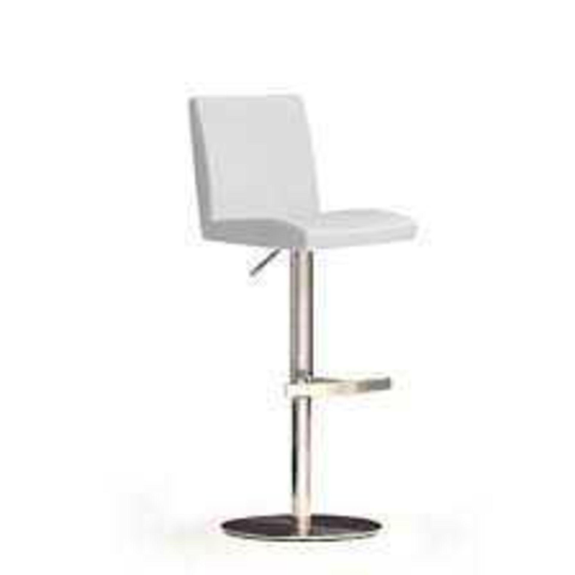 RRP £100 Boxed New Lopes' Barstool In White Faux Leather With Chrome Base