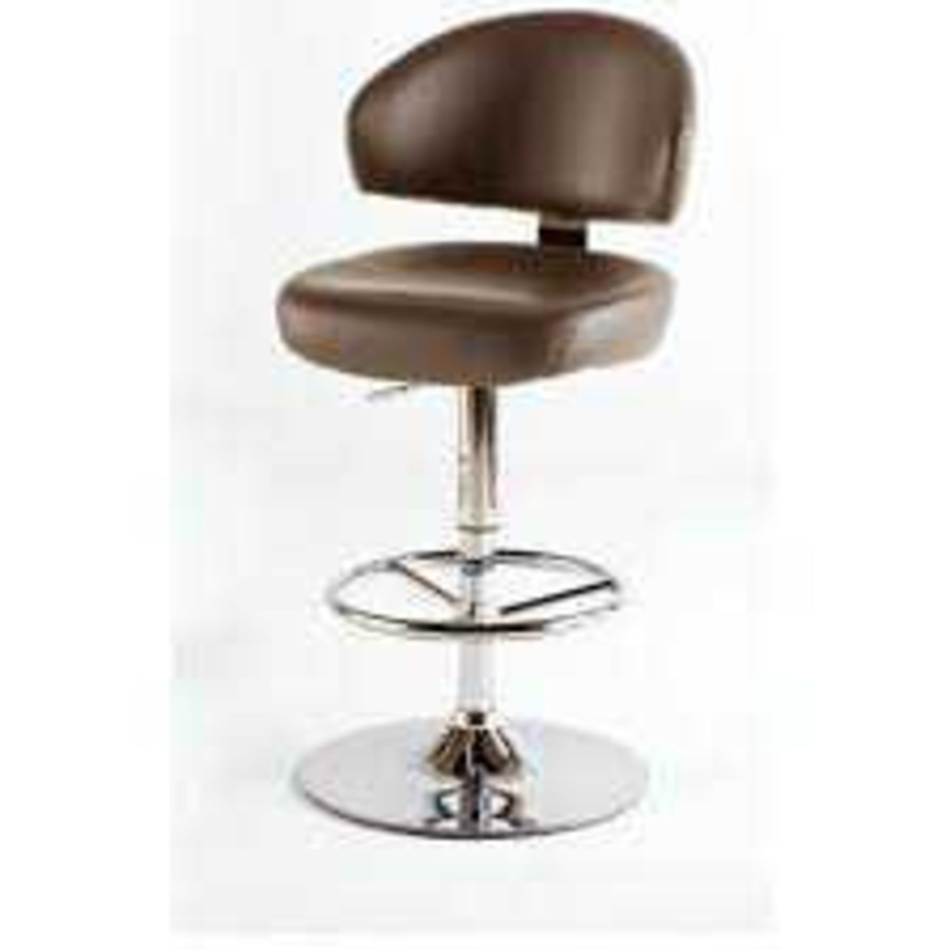 RRP £100 Boxed New 'Bingo' Barstool In Faux Brown Leather With Chrome Base