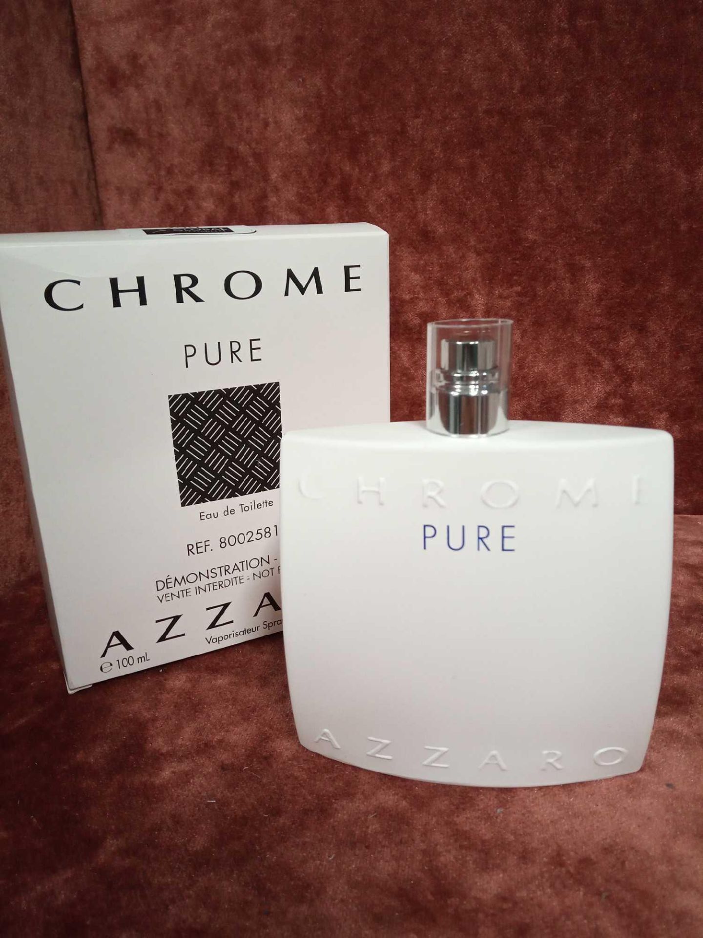 RRP £60 Boxed 100Ml Tester Bottle Of Azzaro Chrome Pure Eau De Toilette Spray