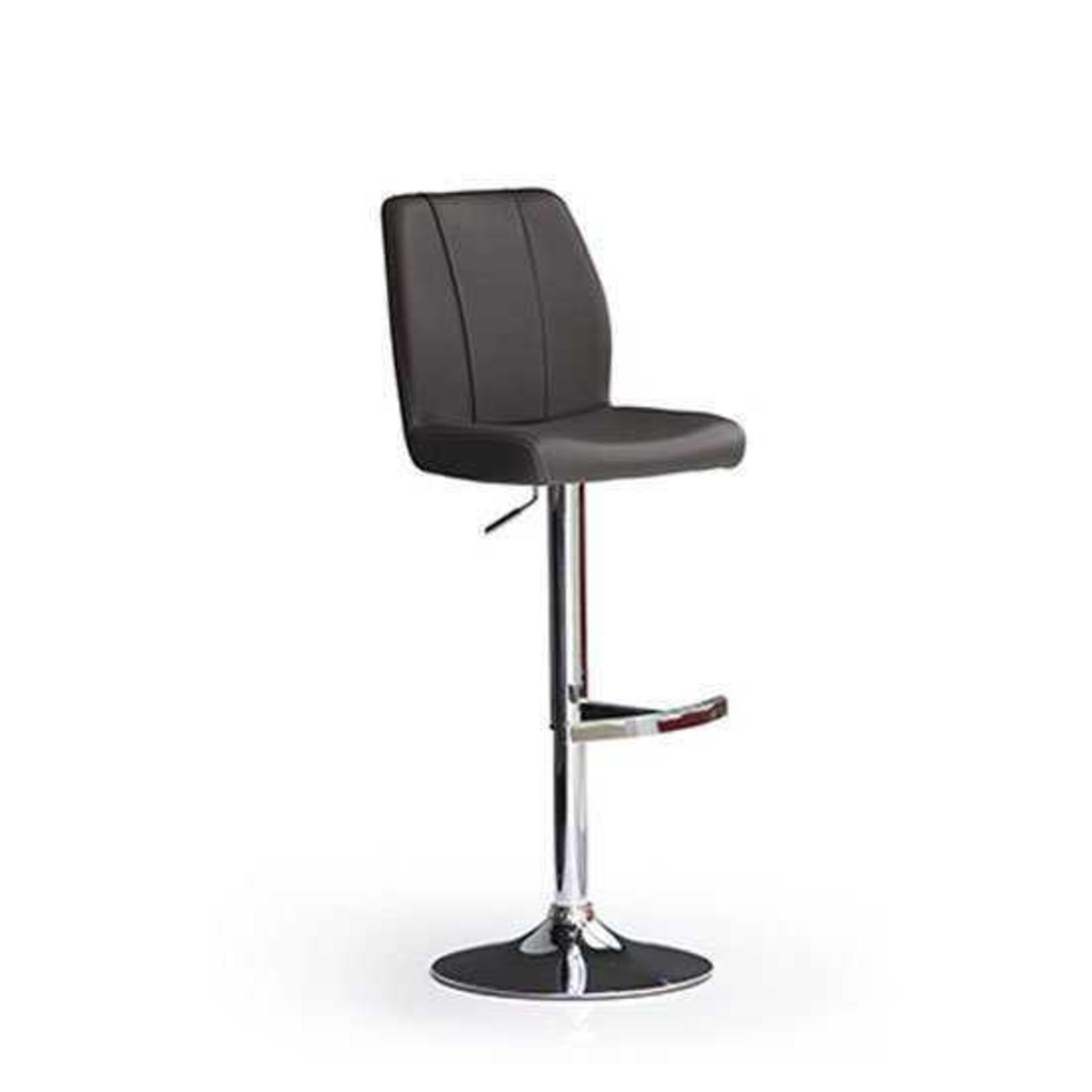 RRP £100 - Boxed 'Naomi' Barstool In Black Faux Leather With Chrome Base