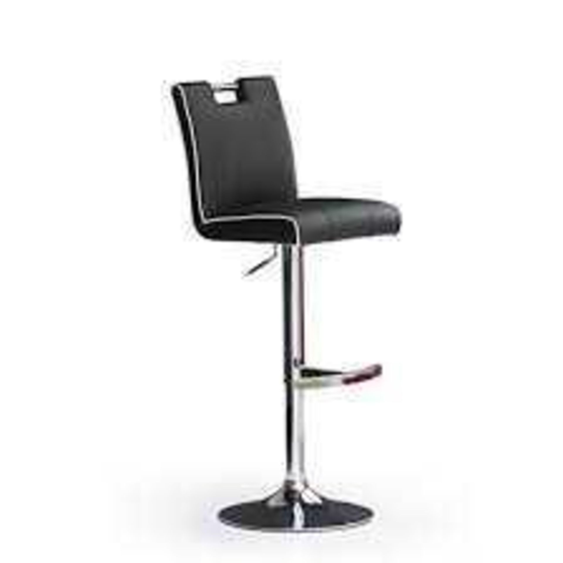 RRP £ 100 - Boxed 'Casta' Barstool In Black Faux Leather With Chrome Base