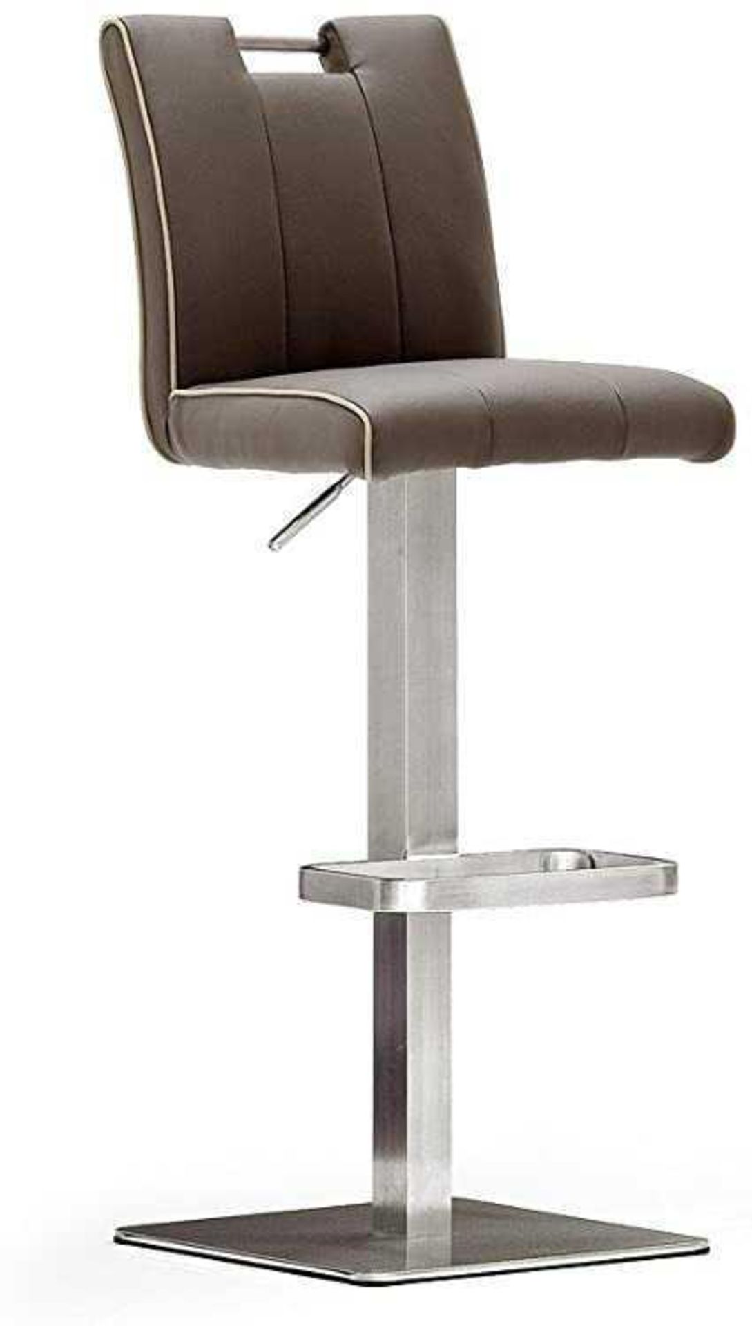 RRP £100 - Boxed 'Casta'Barstool In Black Faux Leather With Chrome Base